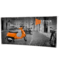 outdoor hanging vinyl banner with eyelets